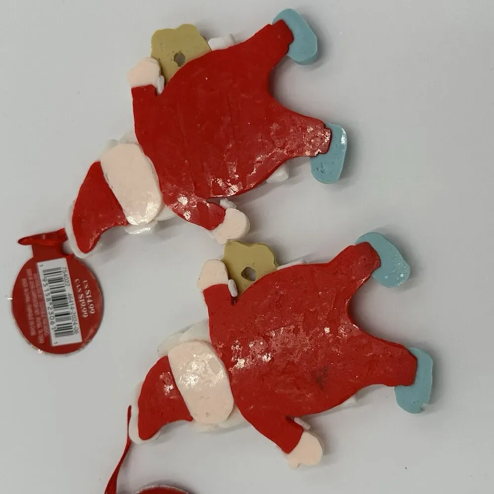 Santa Glitter Christmas Icon Clay Ornament Ashland 4